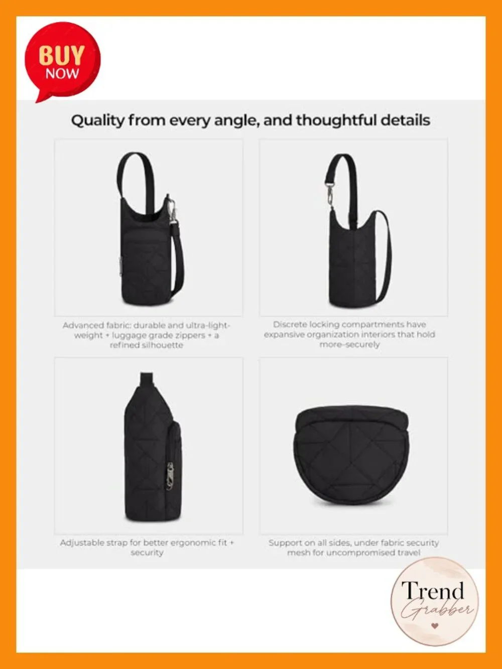 Insulated Water Bottle Tote with Anti-Theft Features